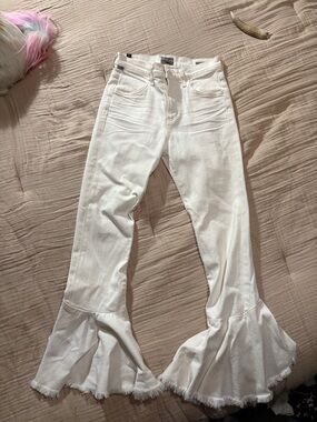 Citizens of humanity 25 waist White Flared Ruffle Hem Jeans